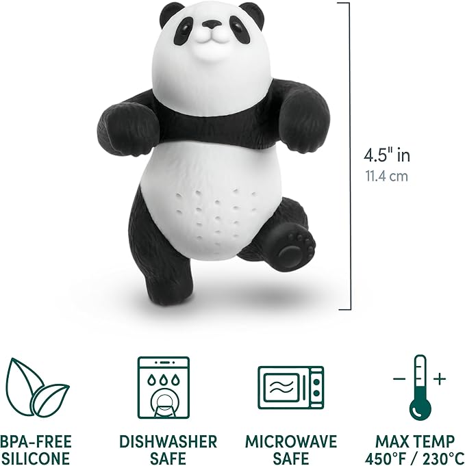Genuine Fred BAMBREW Tea Infuser Cute Panda Design- For Loose Leaf Tea Flexible, Easy to Clean Silicone Fun Gift for Tea Lovers Clever Kitchen Gadget