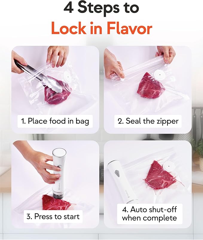 Reusable Vacuum Sealer Bags for Food – 30 Medium Vacuum Bags (26x28cm/10x11in), BPA-Free, Leak-Proof, Odor-Resistant – Compatible with Vacuum Sealers