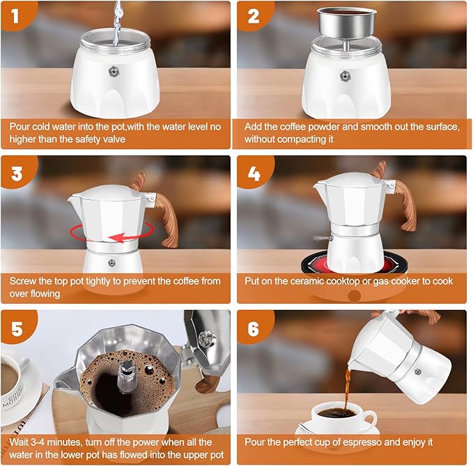 3 Cup Aluminum Espresso Stovetop Moka Pot Express Coffee Maker Percolator Italian Classic Mocha Coffee Machine for Italian and Cuban Cafe Brewing for Home & Camping 150ml 5oz