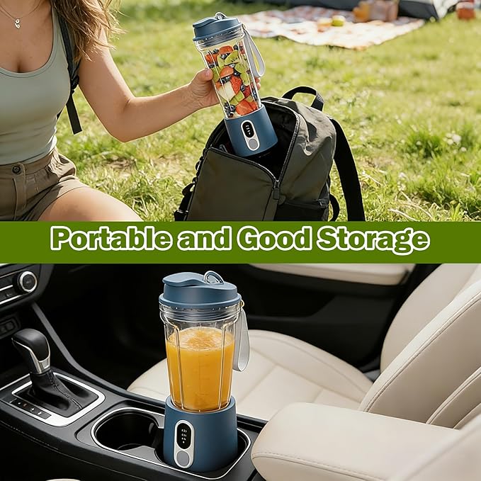 Mini Portable Blender Personal Juicer - 500ML Small Blender for Shakes and Smoothies, 300 Watt Mini Smoothie Food Maker Type-C Rechargeable Portable Smoothie Blenders for Outdoor and Indoor Sport
