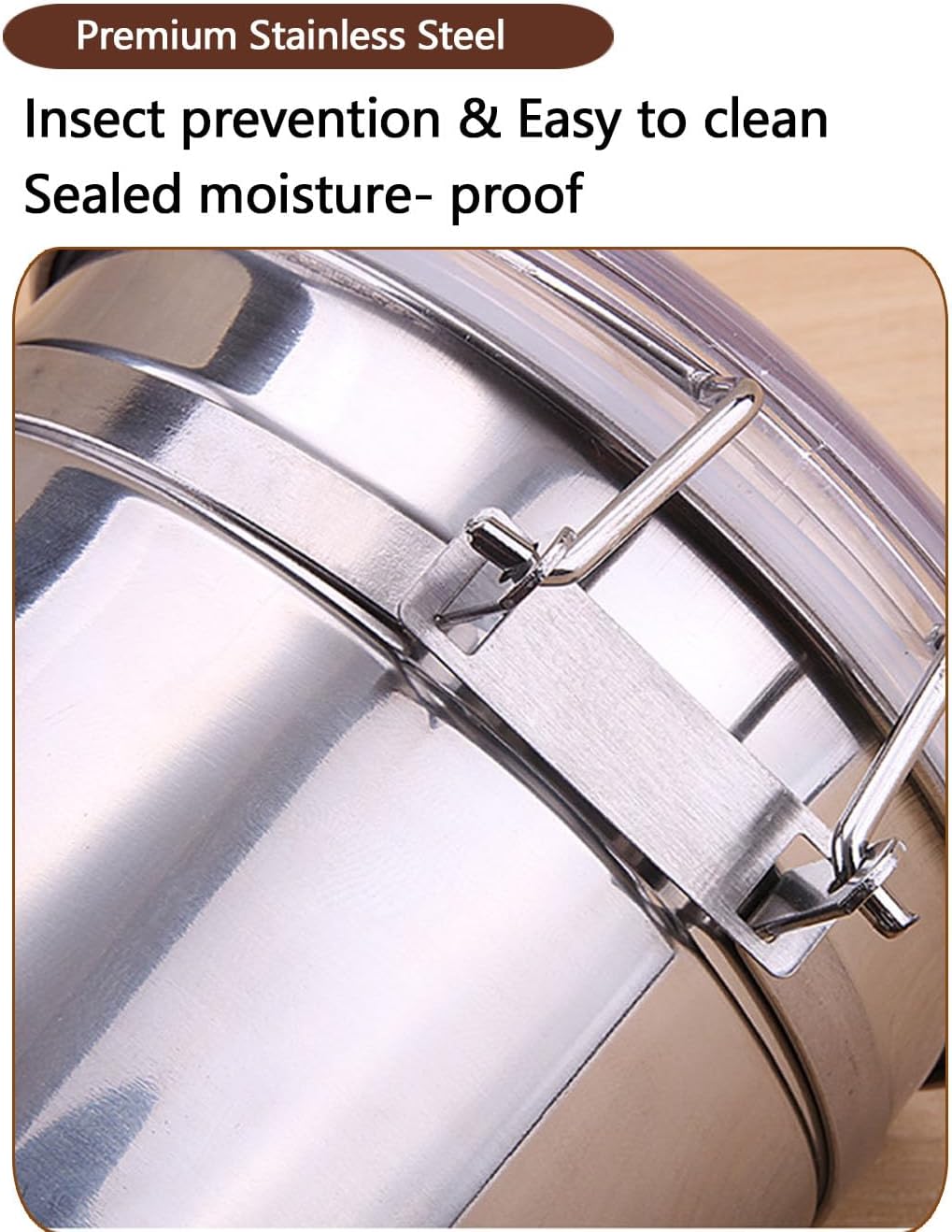 Stainless Steel Food Container with Clear Lids Airtight Container Stackable Small Canisters Kitchen Pantry Storage for Cereal, Snacks, Candy, Herbs, Spices, Sugar, Tea (1.2L Silver)