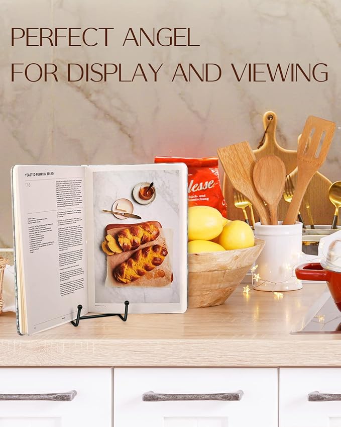Lzerking 10 Packs Display Stands for Plate, 6 Inches Black Plate Stands for Display, Metal Plate Holder Picture Stand for Picture, Decorative Plate, Book, Photo