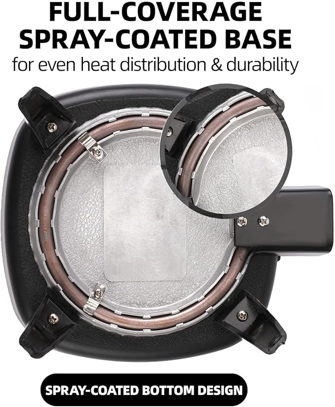 7" Electric Skillet with Lid, Non-Stick Ceramic Electric Frying Pan, 600W Single-Serve Grill with Adjustable Temperature Control for Pancakes, Eggs & Sausage
