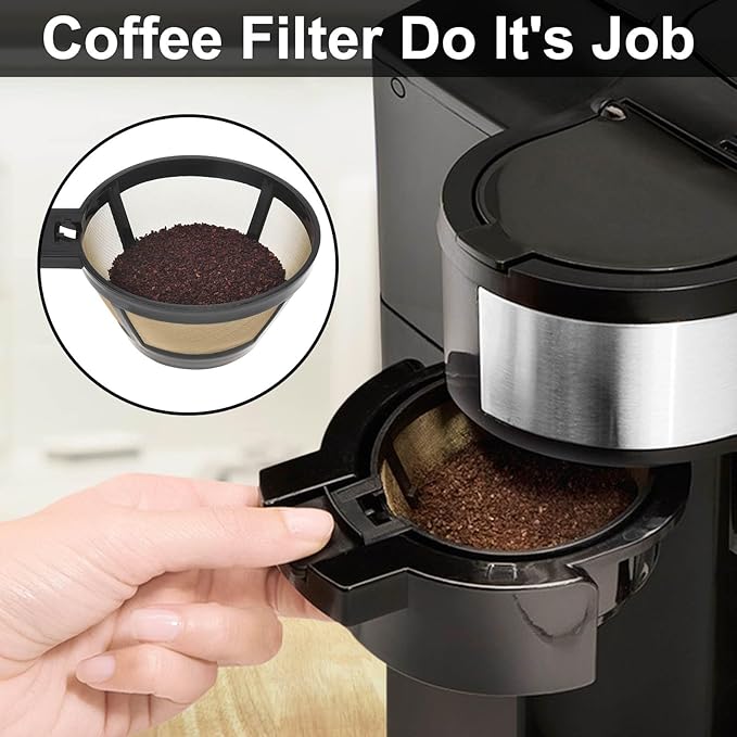 Reusable Single Coffee Filter Baskets 3PC, Coffee Basket Grounds Filters Replacement, Compatible with Hamilton 2-Way Brewer Coffee Maker Filters Models 49980A, 49980Z, 47650, 49933 Accessories Part