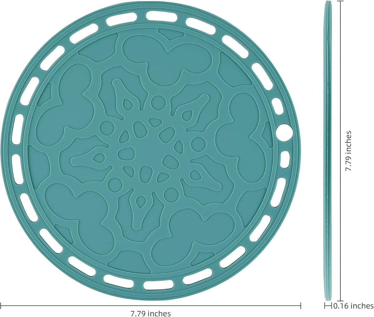 Smithcraft Silicone Trivets - Big Round Mats and Pot Holders for Hot Dishes and Pots, Countertops, Tables, Spoon Rest - Set of 3 Blue