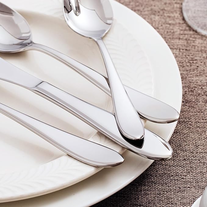 KINGSTONE 20-Piece Silverware Set for 4,18/10 Premium Stainless Steel Flatware Set, for Home, Restaurant, Wedding and Party Use, Mirror-Polished Cutlery Set, Dishwasher Safe