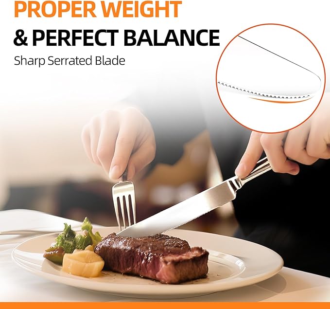 NICE KITCHEN Silverware set for 6,30 Pieces Premium Stainless Steel Silverware set,Mirror Polished Cutlery Set,Flatware Set for 6,Dishwasher Safe,Luster Series