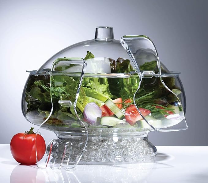 Prodyne AB-3-D Acrylic Salad Bowl & Servers, Clear