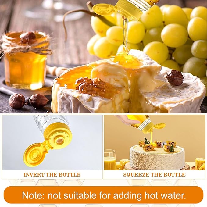 8.8 oz Clear Honey Bottles Bulk, 32 Pcs Squeeze Honey Jar with Flip Lid Empty Refillable Honey Container Leakproof Honey Squeeze Bottle for Storing and Dispensing