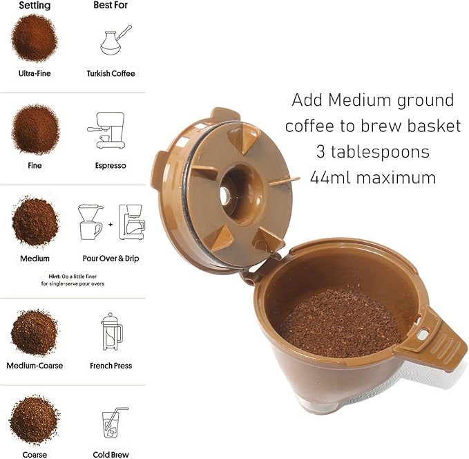 2-Pack Single Serve Ground coffee Brew Basket for Hamiltion FlexBrew Coffee Maker Models 49974 49975 49976 49979 49957 49954 49947 49940 49950 49966 49968 Filter Part, Brown