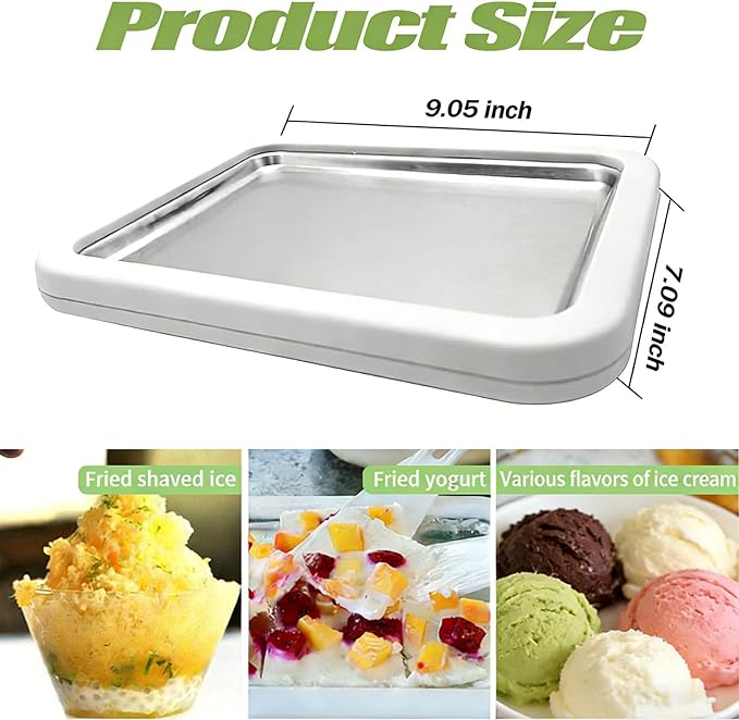 Rolled Ice Cream Maker, New Homemade Ice Cream Roller Maker, Instant Ice Cream Maker, DIY Fun Family Activity Rolled Ice Cream Tray for Yogurt, Sorbetand and Gelatod with 2 Scrapers(Pink)