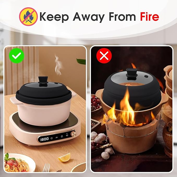 Microwave Splatter Cover Microwave Cover for Food 10.5 Inch Collapsible Glass Microwave Cover with Handle Silicone microwave splatter cover for Home Kitchen (Black)