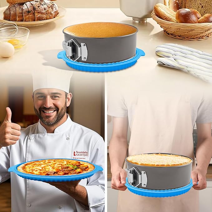 4, 7, 9, 10 Inches Springform Cake Pan Set, Spring Form Pans for Cheesecake, Nonstick Round Baking Pan Set with Silicone Protector, Parchment Paper, Icing Scrapers