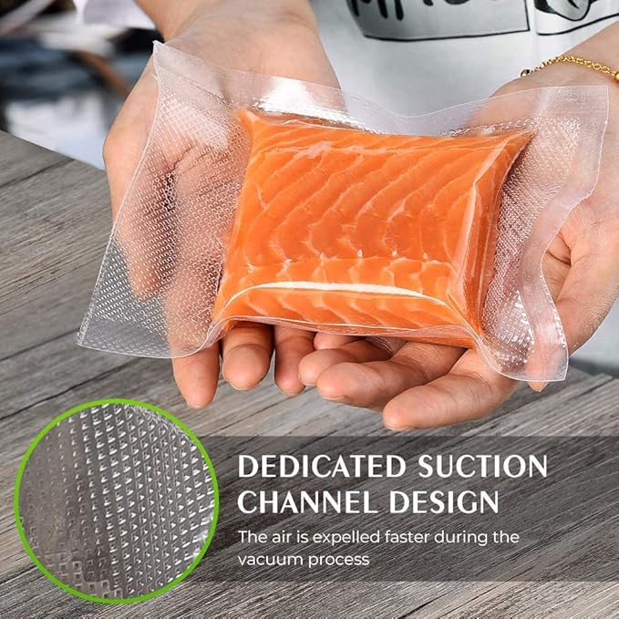 Vacuum Sealer Bags For Food: 12 Pack 6 Rolls 11"x20' + 6 Rolls 8"x20' Commercial Grade BPA Free Bag Rolls Durable Customized Size Food Vac Bags for Storage and Sous Vide Cooking Puncture Prevention