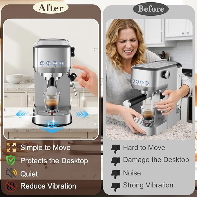 Sliding Mat for CASABREWS 3700 Essential Espresso Machine, Smooth Glide with Anti-Slip Base, with Hanging Strap, Clean Easily, Protects Kitchen Countertop, Sturdy Pad for CASABREWS 3700