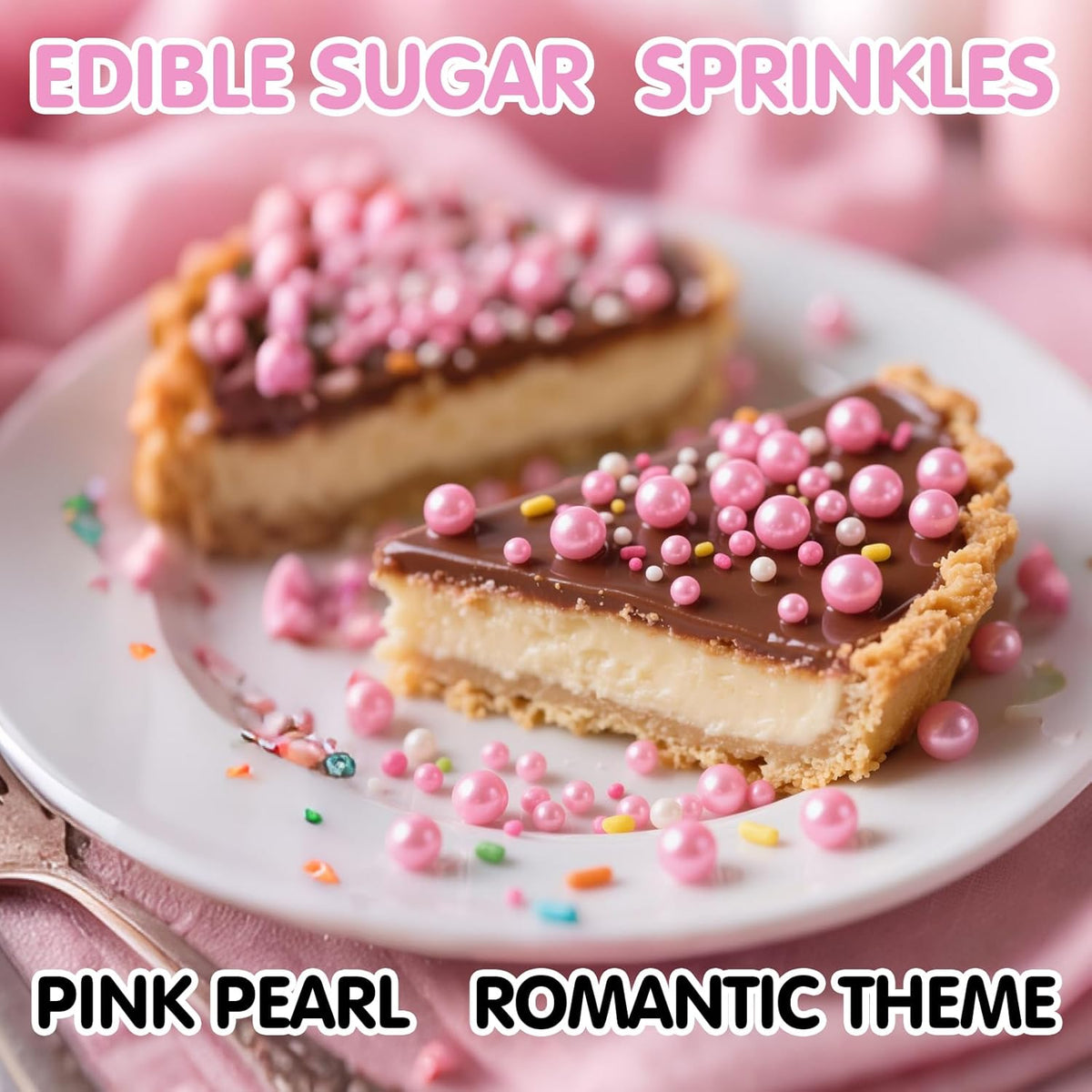 Pink Pearl Sprinkles for Cake Decorating,Edible Sugar Pearls for Baking,Mix Size,Mother's Day Cake Topper,Cupcake Cookie Decorating,Ice Cream Dessert Decorations,Valentines Birthday Christmas Supplies (130g/4.58oz)