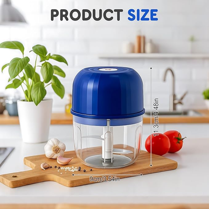 Electric Garlic Chopper, Mini Portable Veggie Chopper Garlic Grinder Onion Choppers, Wireless Electric Food Chopper Tool for Mashing Onion, Garlic, Chili, Ginger (Light Green)