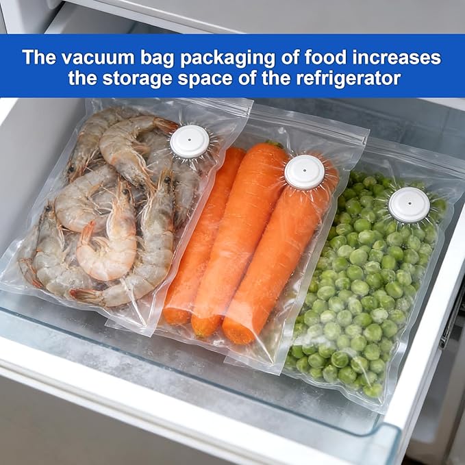 RAIN SPIRIT Reusable Vacuum Sealer Bags for Food, 60 Packs (20L&20M&20S) BPA-Free Food Storage Bags, Leakproof Sous Vide Bags for Freezer, Microwave, Dishwasher Safe, Preserve Freshness for Meal Prep