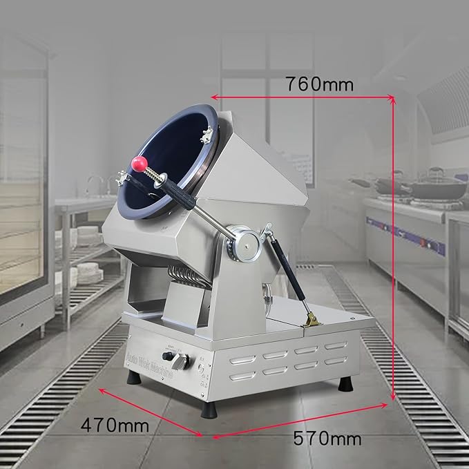 Commercial Automatic Cooker with water spray,Automatic 360° Stir Fry Cooker,Automatic Cooking Machine,Drum Type Stir Frying Machine,Auto Cooking Wok Fried Machine (Natural Gas, Countertop)
