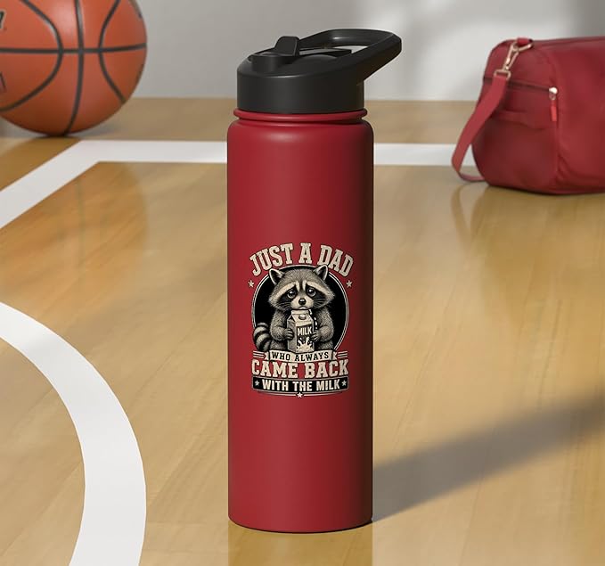 Just A Dad Who Always Came Back With The Milk Fathers Day Stainless Steel Insulated Water Bottle