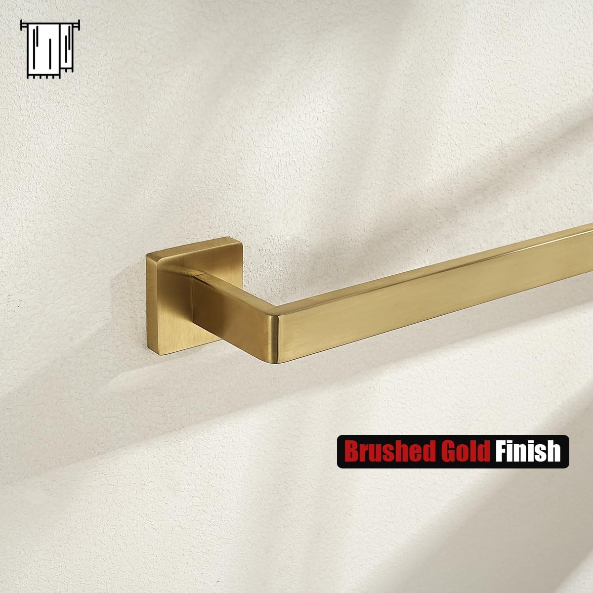 JQK Gold Towel Bar, Rounded Edges 20.41 Inch Towel Rack, 304 Stainless Steel Bathroom Wall Mount, Useable Length 18 Inch, TB250L18-BG