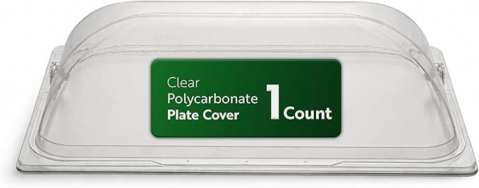 Restaurantware Cater Tek 21 Inch Polycarbonate Plate Cover 1 Shatterproof Dish Cover - Dishwashable For 21 Inch Plates Clear Plastic Tray Cover Flap Handle Design Endures Up To 210F