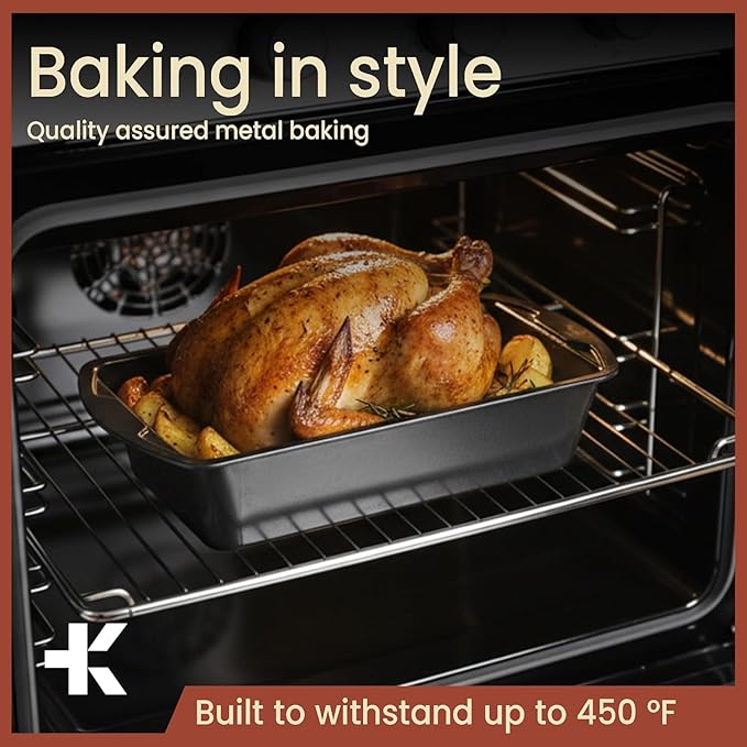 Loaf Pan Set 2-Piece - Deluxe Nonstick Carbon Steel Bakeware for Perfect Bread and Cakes – Dishwasher Safe, Premium Pans for Home Baking