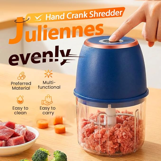 2026 New Electric Garlic Chopper,Vegetable Food Chopper,Mini Food Processor,Portable Rechargeable Cordless Chopper for Onion,Chili,Ginger,Nuts,Meat & Fruits 350ml (Dark green)