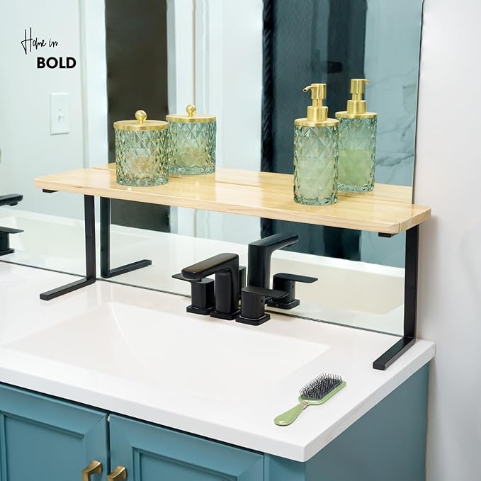 Home in Bold Over The Sink Shelf for Tall Faucet - Space-Saving Bathroom Over Faucet Kitchen Narrow Counter Over Sink Organizer, 30” L 6.25” W 9.25” H Metal Above Sink Shelf Top of Sink [Waterproof]