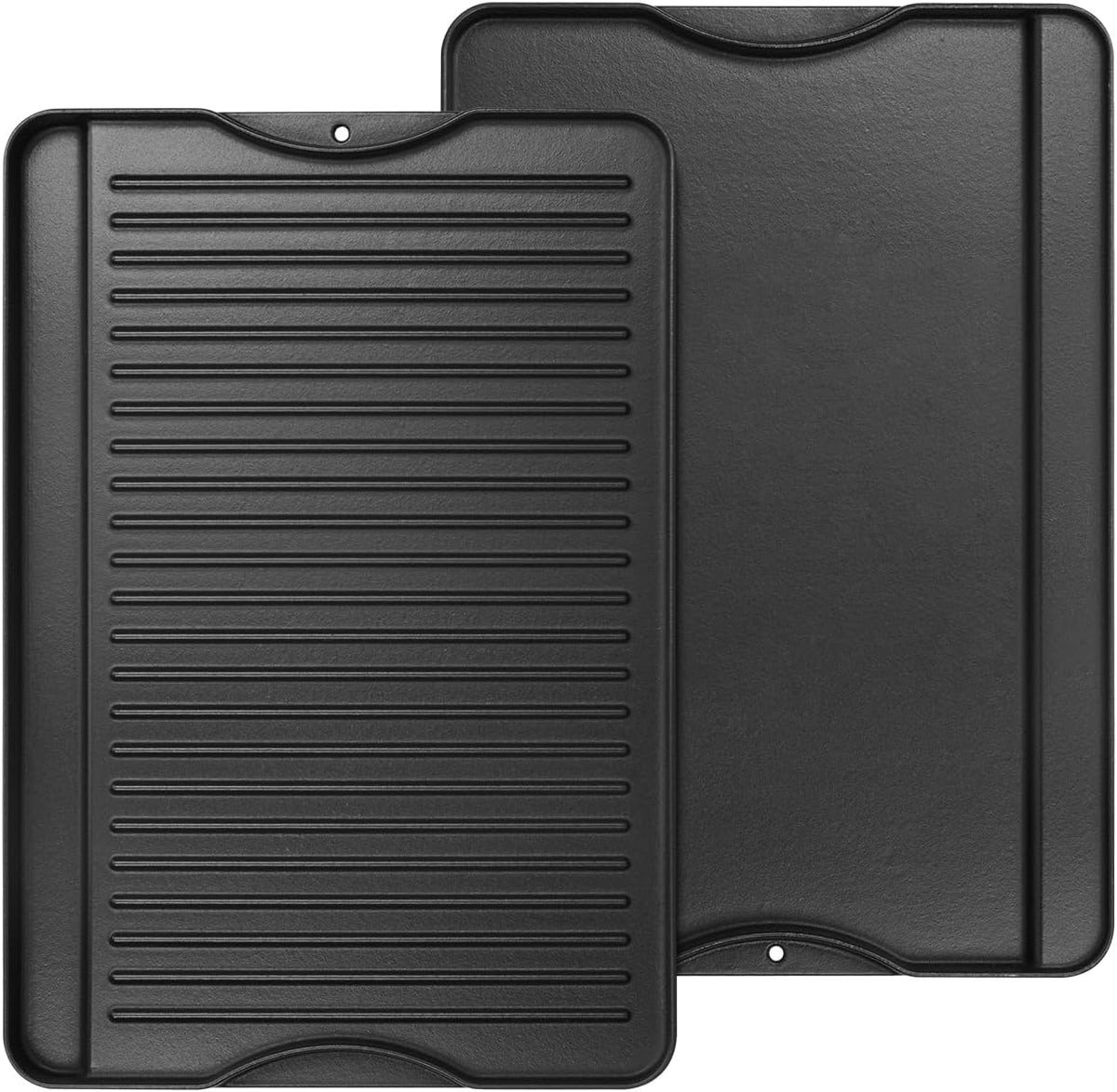 AJinTeby 2-in-1 Reversible 16” x 24” Pre-Seasoned Cast Iron Cooking Griddle for Gas Stove/Charcoal/Electric/Propane/Gas Grill, Flat Griddle Top Plate for Camping Tailgating