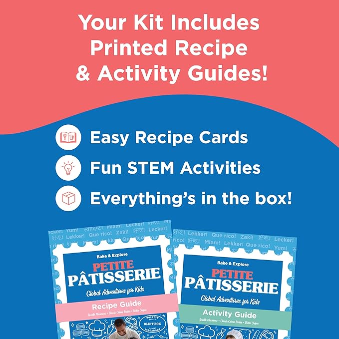 BāKIT Box Gluten-Free Macaron Baking Kit for Kids – Make Rosette French Macarons with Chocolate Buttercream – DIY Gluten-Free Dessert Kit with Pre-Measured Ingredients – STEM Activity for Girls & Boys
