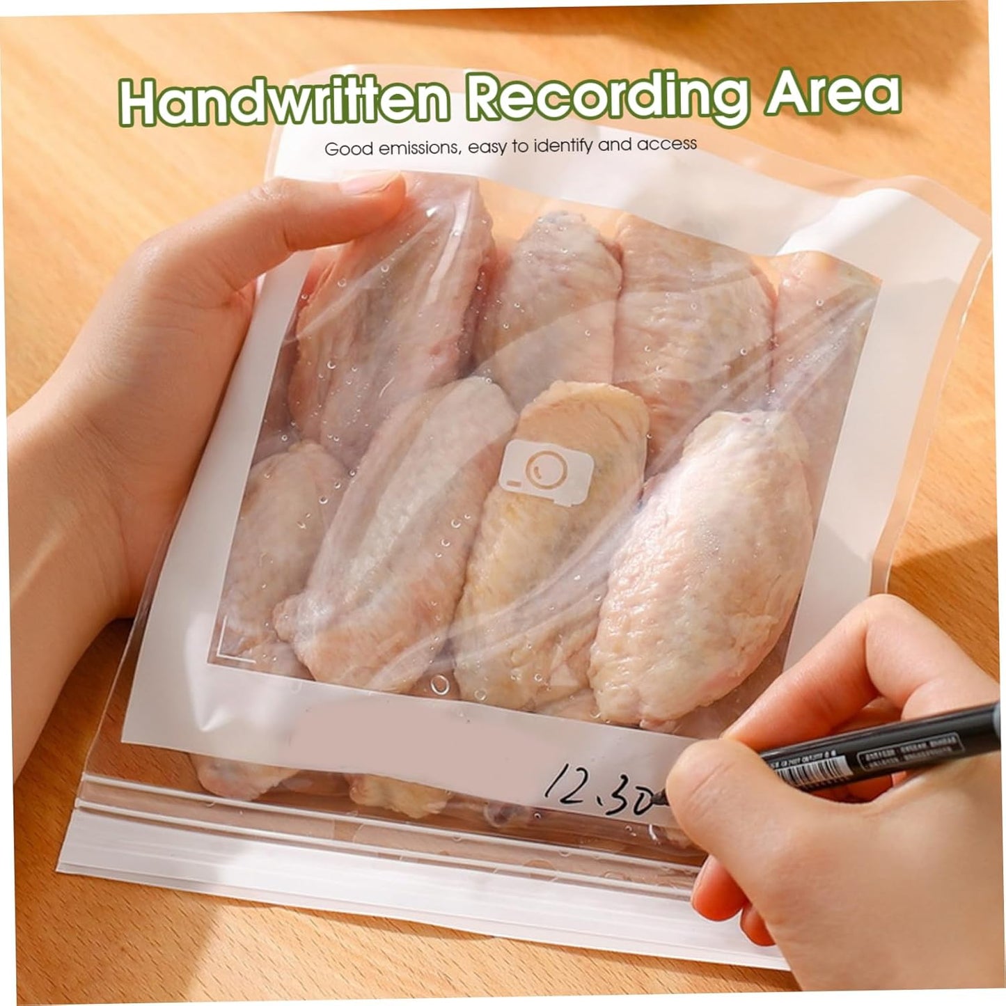 Reusable Freezer Bags 15PCS, Gallon Food Storage Bags with Stand & Label Leakproof Reusable Sandwich Bag for Kitchen, Vegetables, Snacks（Long style）