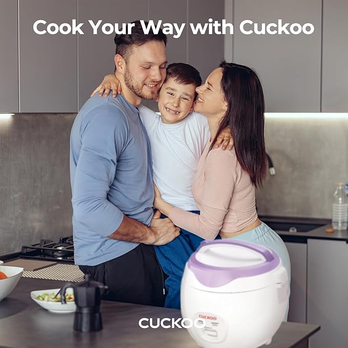 CUCKOO Basic Rice Cooker 6-Cup Uncooked / 12-Cup Cooked, Versatile Rice Maker with Non-Stick Inner Pot, Easy to Use, Auto Keep Warm, White/Purple (CR-0671V)