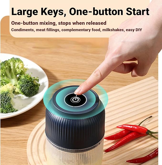 2026 New Electric Garlic Chopper, Mini Portable Veggie Chopper, Small Cordless Garlic Choppers Mincer, USB Rechargeable, 350ML Electric Mini Veggie Cutter for Onion, Garlic, Chili, Ginger (2Mix)