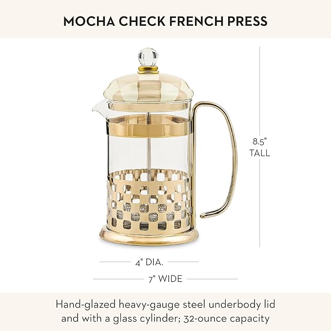 MACKENZIE-CHILDS Mocha Check French Press