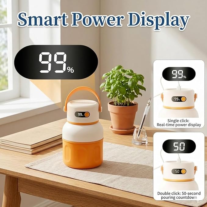 Portable Electric Juicer Cup with Zero Cord Hassle, Leakproof USB-C Rechargeable with Dual Lid Design, Personal Portable Juicer Blender for Gym, Office, Travel and Outdoors (800ml/27.05 oz)