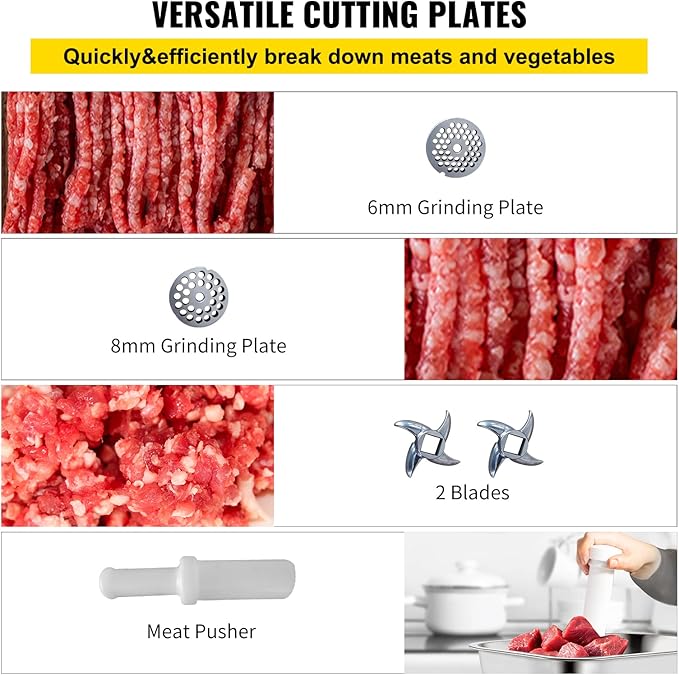 VEVOR Commercial Meat Grinder, 550LB/h 1100W Electric Meat Mincer, ETL Approved Heavy Duty Industrial Meat Mincer Machine