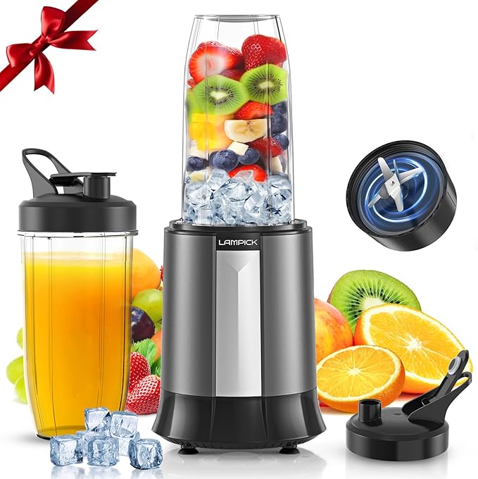 Smoothie Blender, 1500W Personal Blender for Smoothies, Shakes and Nutrient Extractions with 27oz*2 Portable Cup and Lid
