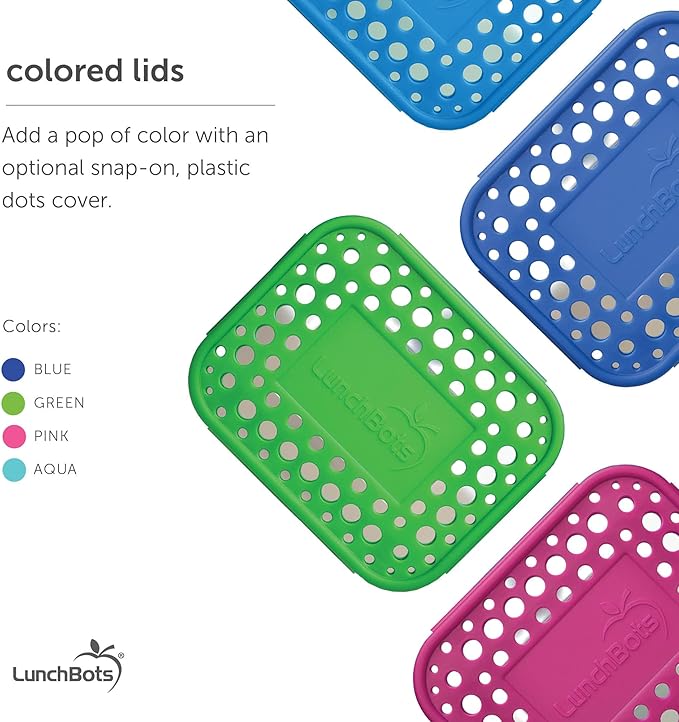 LunchBots Large Trio Stainless Steel Lunch Container -Three Section Design for Sandwich and Two Sides - Metal Bento Lunch Box - Eco-Friendly - Stainless Lid - Staineless Steel