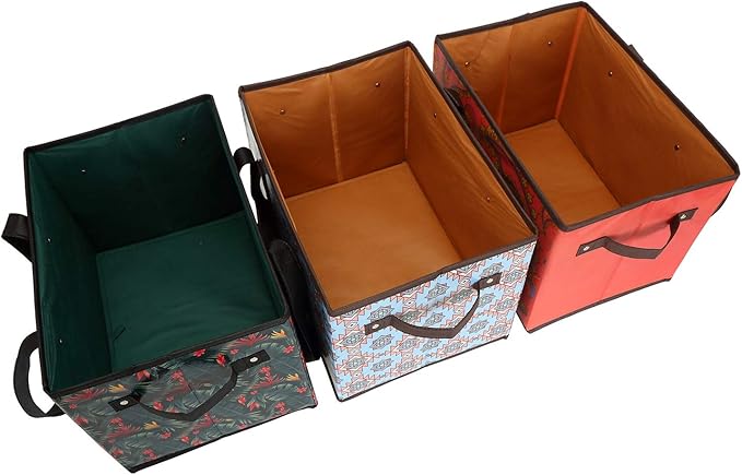 Foraineam Reusable Grocery Bags Set Durable Heavy Duty Tote Bag Collapsible Grocery Shopping Box Bag with Reinforced Bottom