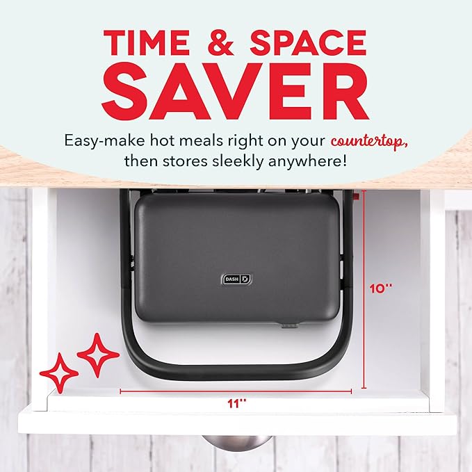 Dash MultiMaker® Flex Press Grill System, Grill and Griddle - Nonstick Removable Plates - Indoor Countertop Electric Grill for Sandwiches, Burgers, and Breakfast - Forged Iron