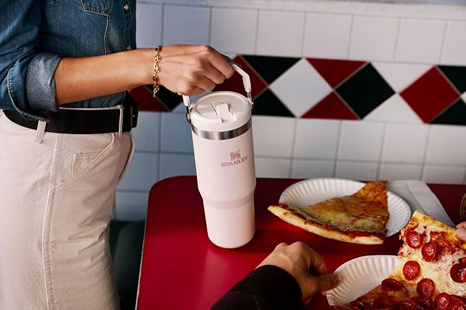 STANLEY IceFlow 2.0 Flip Straw Tumbler with Handle 40 oz | Twist On Lid and Flip Up Straw | Leakproof Water Bottle | Insulated Stainless Steel | BPA-Free | Dark Blossom