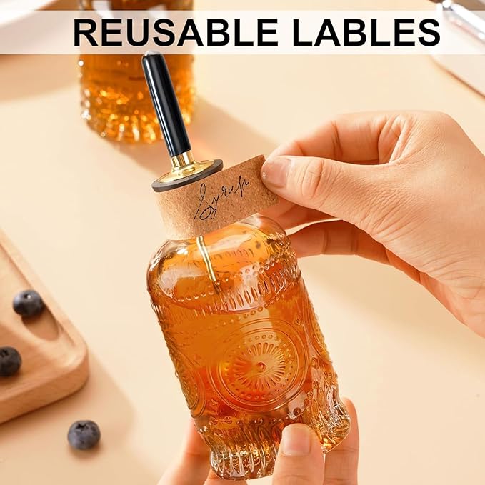 gegewawa Glass Coffee Syrup Dispenser Bottles Set 2 Pack 7 OZ, Simple Syrup Bottles with Metal Pour Spout, Syrup Dispenser for Coffee Bar Accessories for Maple Honey Syrup Oil and Sauces