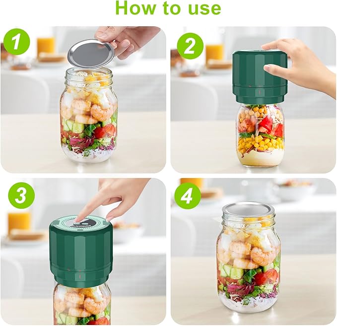 UNERVER M11 Electric Mason Jar Vacuum Sealer Kit - Vacuum Sealer for Wide & Regular Mouth Canning Jars