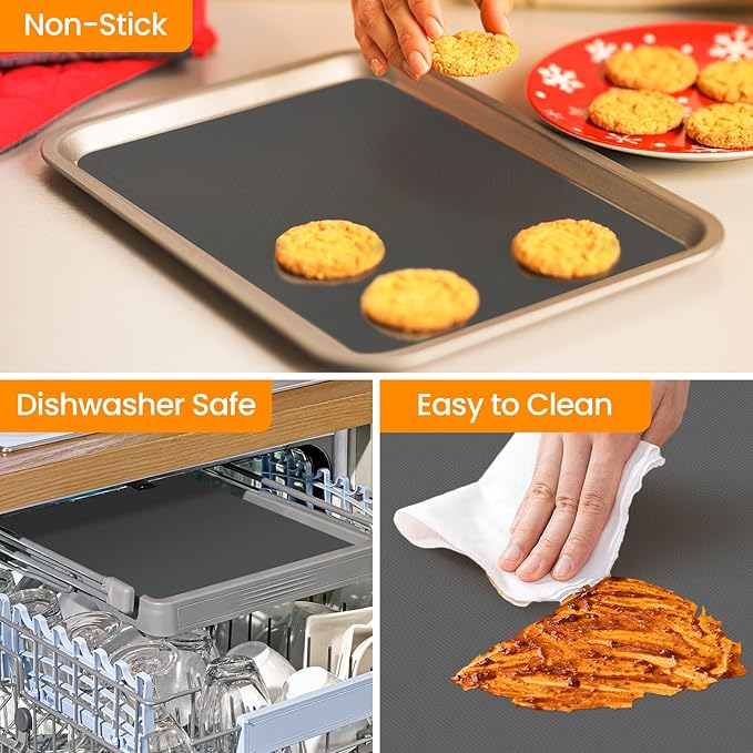 Teflon Ovenb Mat Oven liners + Cut to Size Silicone Baking Mat Roll