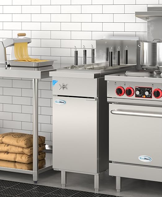 KoolMore 6-Basket 11 Gallon Commercial Natural Gas Pasta Cooker with 70,000 BTU, ETL Listed in Stainless-Steel (KM-PC6-NG)