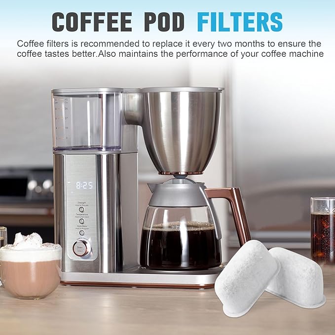 Coffee Maker Water Filter UNIV1CFLTR6PK Replacement For GE Café Carbon Coffee Machine Accessories Water Filter Pod Permanent Filters G7CDABSSTSS,G7CDAASSTSS,C7CDAAS3PD3,C7CDAAS4PW3 (3Pack)