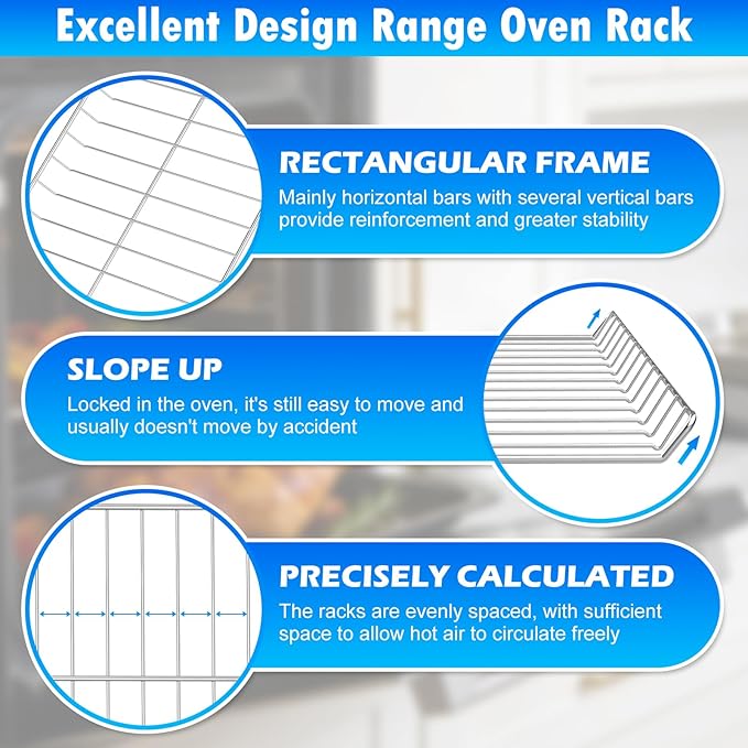 Upgraded 304 Stainless Steel WPW10179152 W10179152 Oven Rack Compatible with Kitchen-Aid, Maytag and Whirlpool Range Oven Stove Wire Rack W10439248 EAP11749669 Gas Range Oven Rack w/Oven Rack Liner