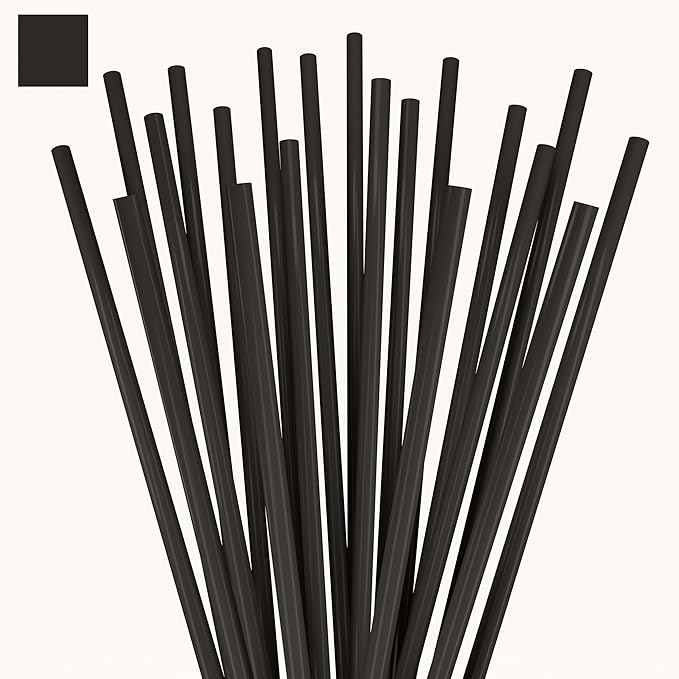 Disposable Plastic Coffee Stirrer Straw - 5 Inch Sip Stir Stick (Black, 8000)