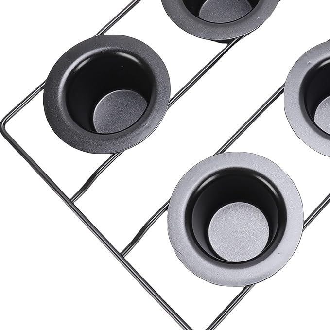 GOTOTOP 6 Cup Popover Pan, Non Stick Carbon Steel Bakeware, Perfect for Muffins and Popovers, 22.5x40.5cm Size for Home Bakers